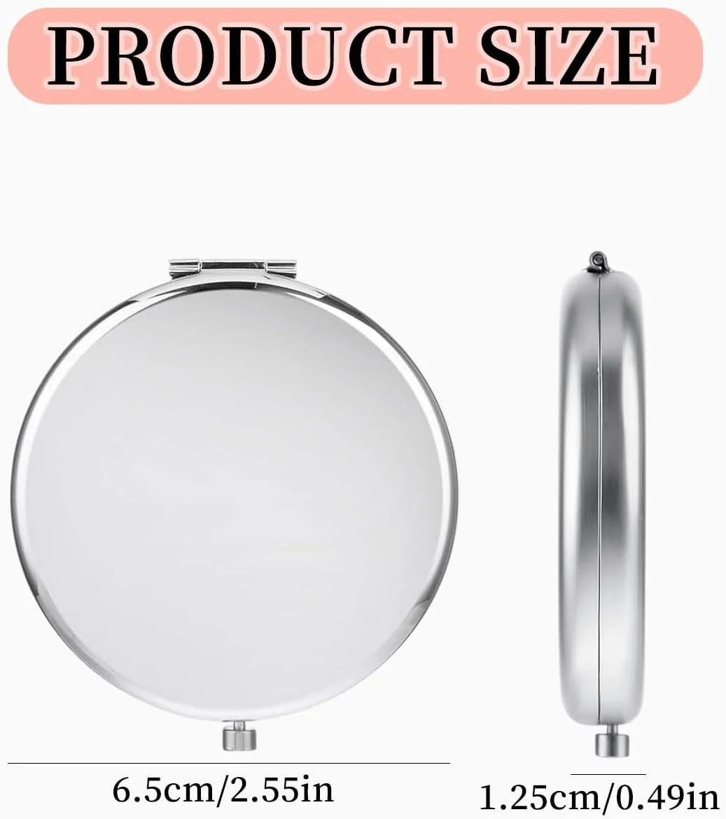 KGDUYC آینه جیبی تاشو با بزرگنمایی - آینه کوچک جیبی، آینه دستی کوچک، آینه جمع و جور کوچک برای کیف دستی (نقره ای) KGDUYC آینه جیبی تاشو با بزرگنمایی - آینه کوچک جیبی، آینه دستی کوچک، آینه جمع و جور کوچک برای کیف دستی (نقره ای)
