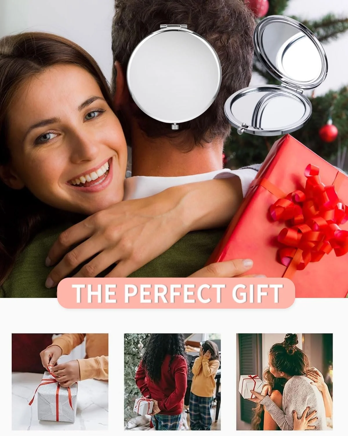 KGDUYC آینه جیبی تاشو با بزرگنمایی - آینه کوچک جیبی، آینه دستی کوچک، آینه جمع و جور کوچک برای کیف دستی (نقره ای) KGDUYC آینه جیبی تاشو با بزرگنمایی - آینه کوچک جیبی، آینه دستی کوچک، آینه جمع و جور کوچک برای کیف دستی (نقره ای)