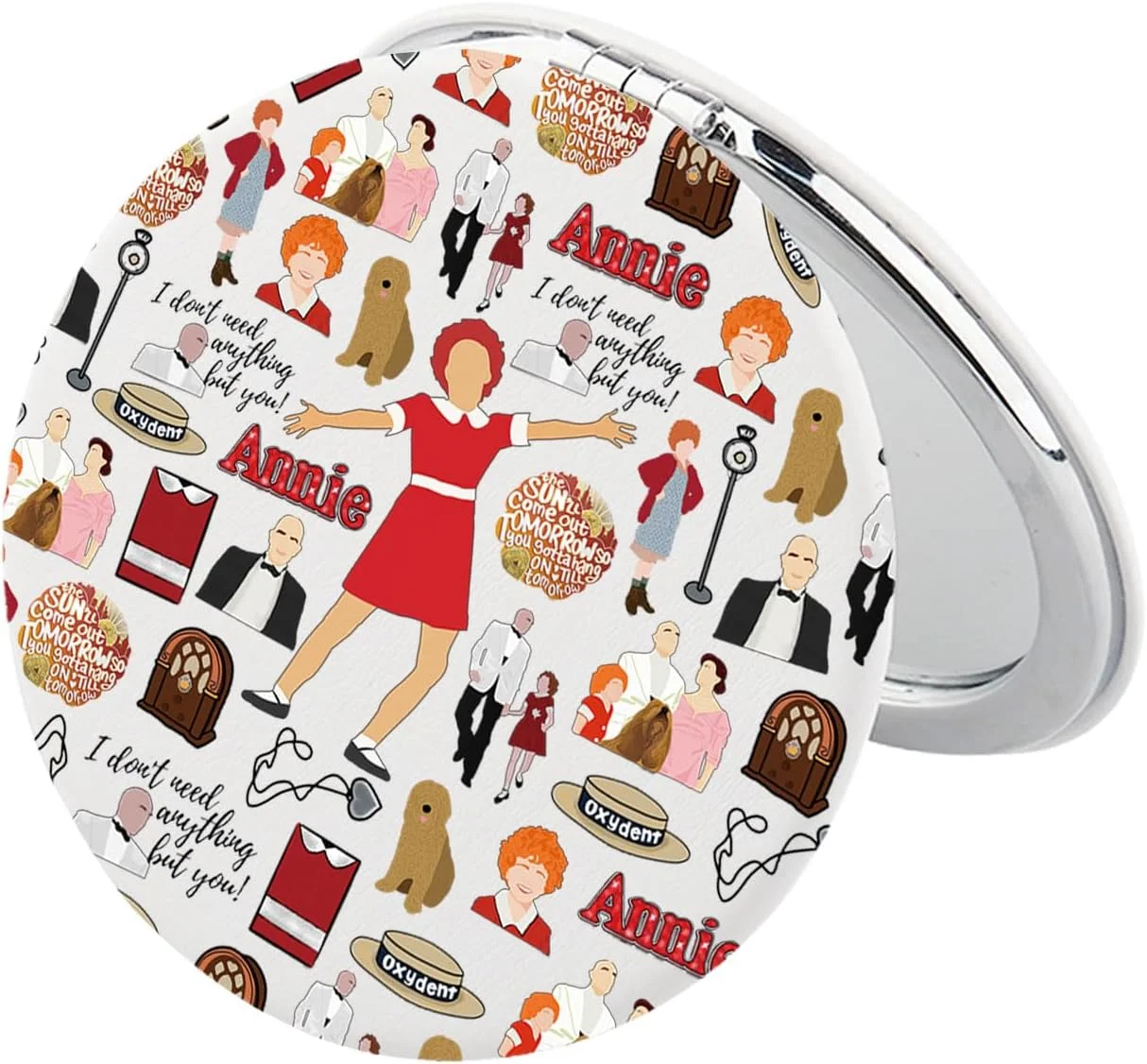 آینه جیبی یتیم خانه آنی KEYCHIN، هدیه ای از موزیکال آنی، شما هرگز بدون لبخند لباس کامل نمی پوشید، آینه آرایشی جمع و جور آنی (آنی-سفید) آینه جیبی یتیم خانه آنی KEYCHIN، هدیه ای از موزیکال آنی، شما هرگز بدون لبخند لباس کامل نمی پوشید، آینه آرایشی جمع و جور آنی (آنی-سفید)