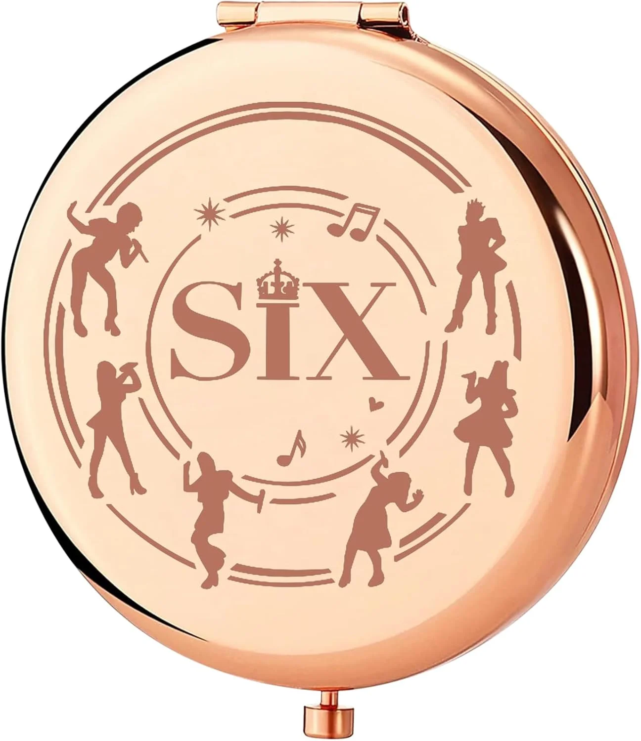 آینه جیبی شش ملکه KEYCHIN، هدیه تئاتر موزیکال، آینه آرایشی فشرده موزیکال شش ملکه (SIX-RG)