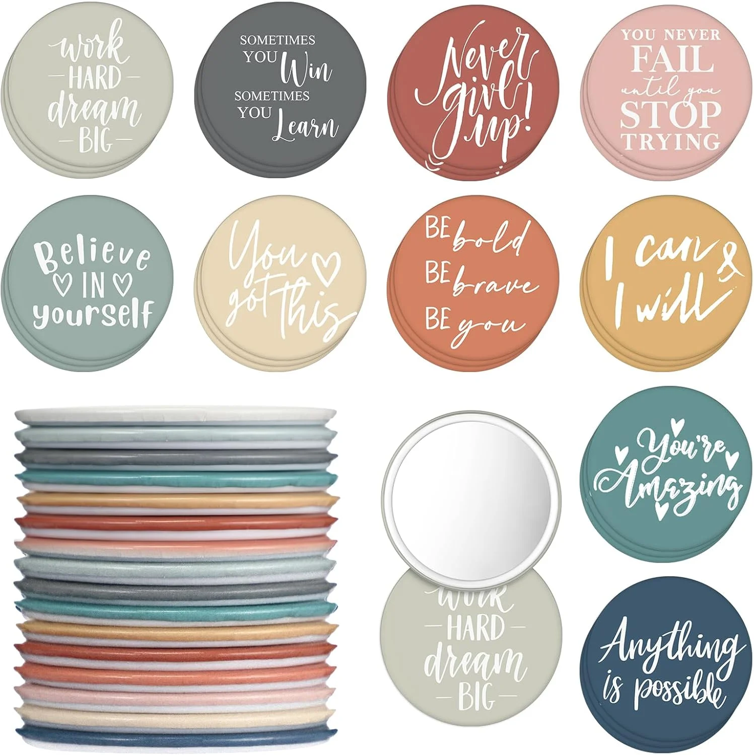 آینه جیبی کوچک انگیزشی کیگلی، بسته 30 عددی، مناسب هفته پرستاران نفرولوژی، هدیه ای برای قدردانی از بانوان، قطر 7 سانتی متر، قابل حمل در کیف، مناسب هدیه به کارمندان آینه جیبی کوچک انگیزشی کیگلی، بسته 30 عددی، مناسب هفته پرستاران نفرولوژی، هدیه ای برای قدردانی از بانوان، قطر 7 سانتی متر، قابل حمل در کیف، مناسب هدیه به کارمندان