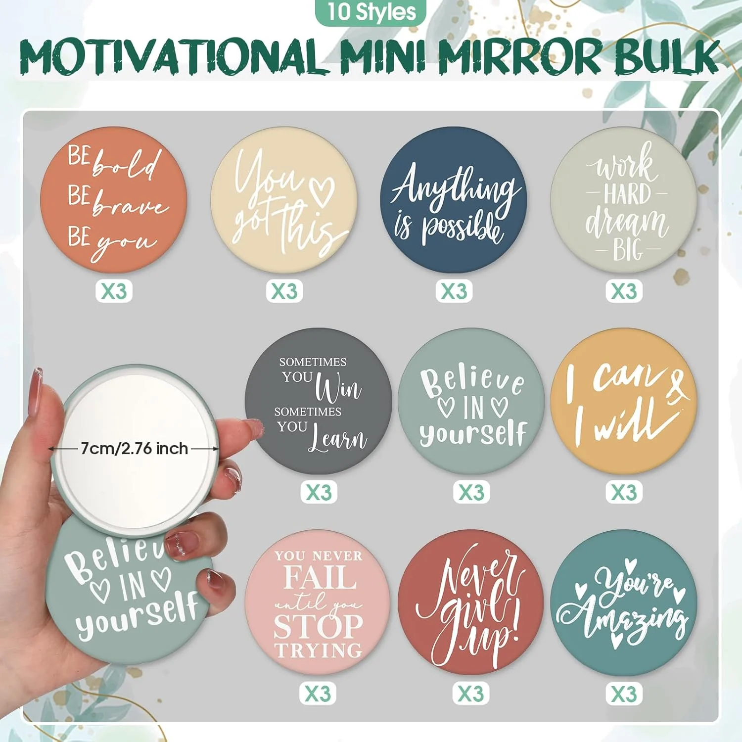 آینه جیبی کوچک انگیزشی کیگلی، بسته 30 عددی، مناسب هفته پرستاران نفرولوژی، هدیه ای برای قدردانی از بانوان، قطر 7 سانتی متر، قابل حمل در کیف، مناسب هدیه به کارمندان آینه جیبی کوچک انگیزشی کیگلی، بسته 30 عددی، مناسب هفته پرستاران نفرولوژی، هدیه ای برای قدردانی از بانوان، قطر 7 سانتی متر، قابل حمل در کیف، مناسب هدیه به کارمندان