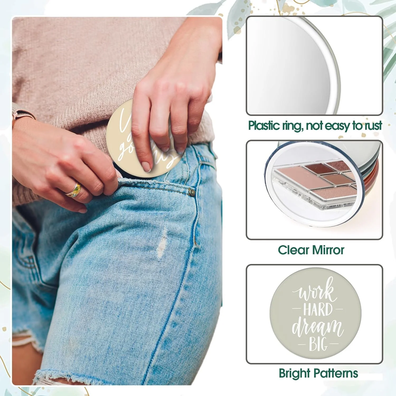 آینه جیبی کوچک انگیزشی کیگلی، بسته 30 عددی، مناسب هفته پرستاران نفرولوژی، هدیه ای برای قدردانی از بانوان، قطر 7 سانتی متر، قابل حمل در کیف، مناسب هدیه به کارمندان آینه جیبی کوچک انگیزشی کیگلی، بسته 30 عددی، مناسب هفته پرستاران نفرولوژی، هدیه ای برای قدردانی از بانوان، قطر 7 سانتی متر، قابل حمل در کیف، مناسب هدیه به کارمندان