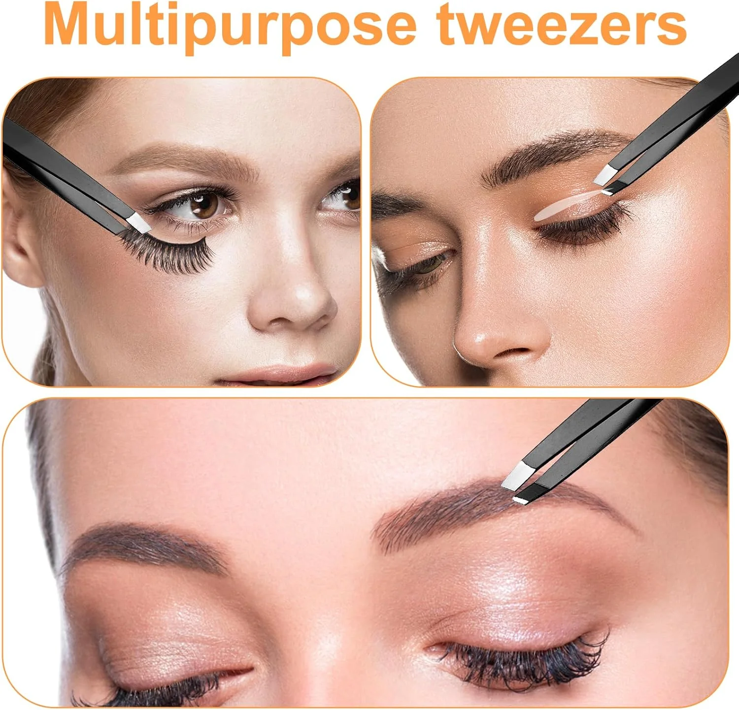 کیت آینه بزرگنمایی 20X مشکی Kifmurase و موچین ابرو، آینه آرایشی گرد فشرده 3.78 اینچی با 2 مکنده، آینه آرایشی مسافرتی کوچک برای آرایش زنان و دختران