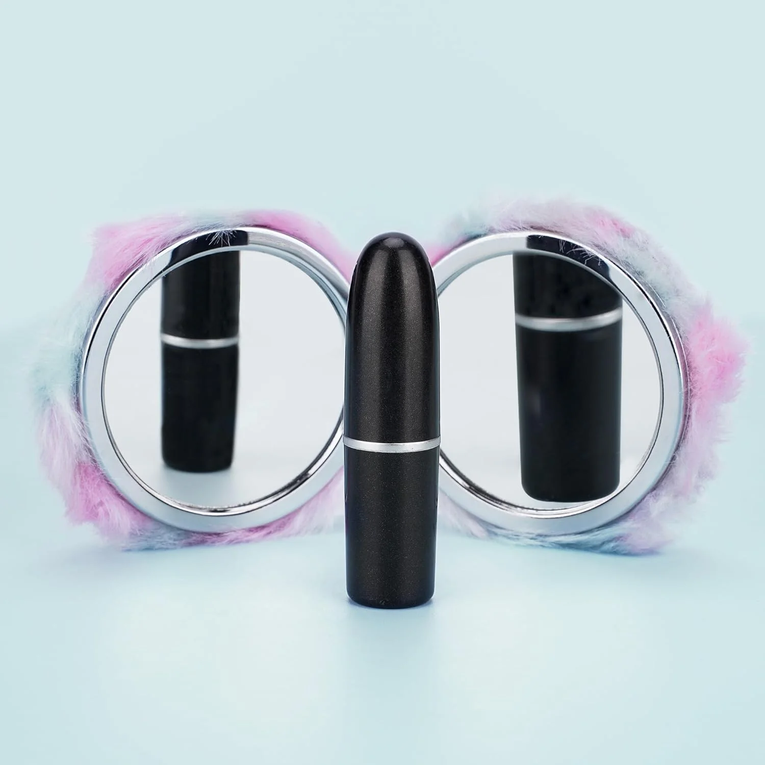 آینه جیبی فانتزی Biiange، آینه کوچک پُرزدار، آینه تاشو جمع و جور، آینه گرد مسافرتی برای کیف آرایش زنانه (1 عدد آبی پودری) آینه جیبی فانتزی Biiange، آینه کوچک پُرزدار، آینه تاشو جمع و جور، آینه گرد مسافرتی برای کیف آرایش زنانه (1 عدد آبی پودری)