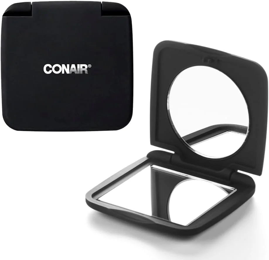 آینه جیبی کانیر برای زنان و مردان، آینه کوچک و جمع و جور برای کیف دستی یا کیف لوازم بهداشتی، آینه آرایشی مسافرتی بزرگنمایی 1x/5x در رنگ مشکی آینه جیبی کانیر برای زنان و مردان، آینه کوچک و جمع و جور برای کیف دستی یا کیف لوازم بهداشتی، آینه آرایشی مسافرتی بزرگنمایی 1x/5x در رنگ مشکی