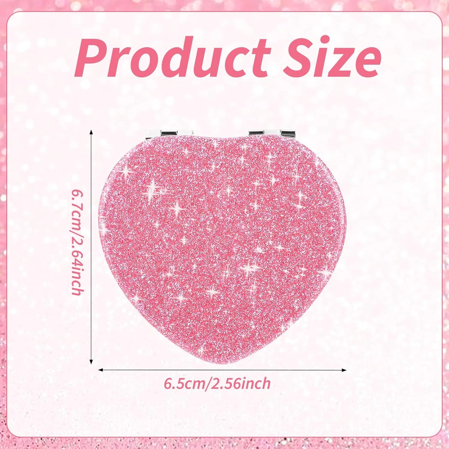 آینه تاشو جمع و جور Dimeho طرح قلب، آینه آرایشی مسافرتی کوچک و قابل حمل برای کیف دستی، آینه دو طرفه اکلیلی زیبا برای زنان، مناسب منزل و محل کار