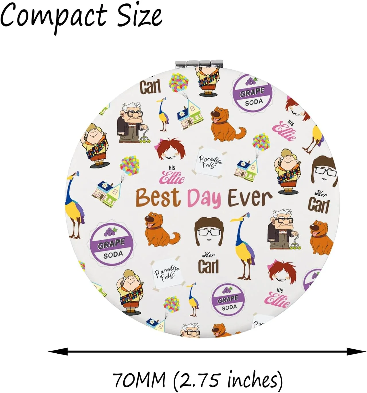 آینه جیبی الهام گرفته از فیلم بالا (Up) FAADBUK، هدیه ای برای دوستداران فیلم بالا (Up)، هدیه ای برای طرفداران کارل و الی، کالای فیلم بالا (Up) برای او (آینه U-P)