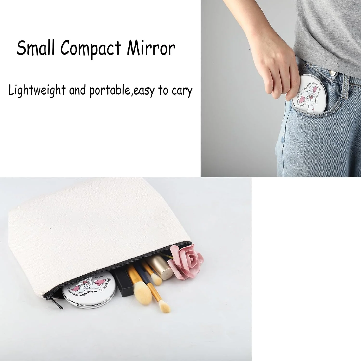 آینه جیبی الهام گرفته از فیلم کارتونی FAADBUK، هدیه ای برای دوستداران بارتوک خفاش، هدیه بارتوک برای او (آینه خفاش)