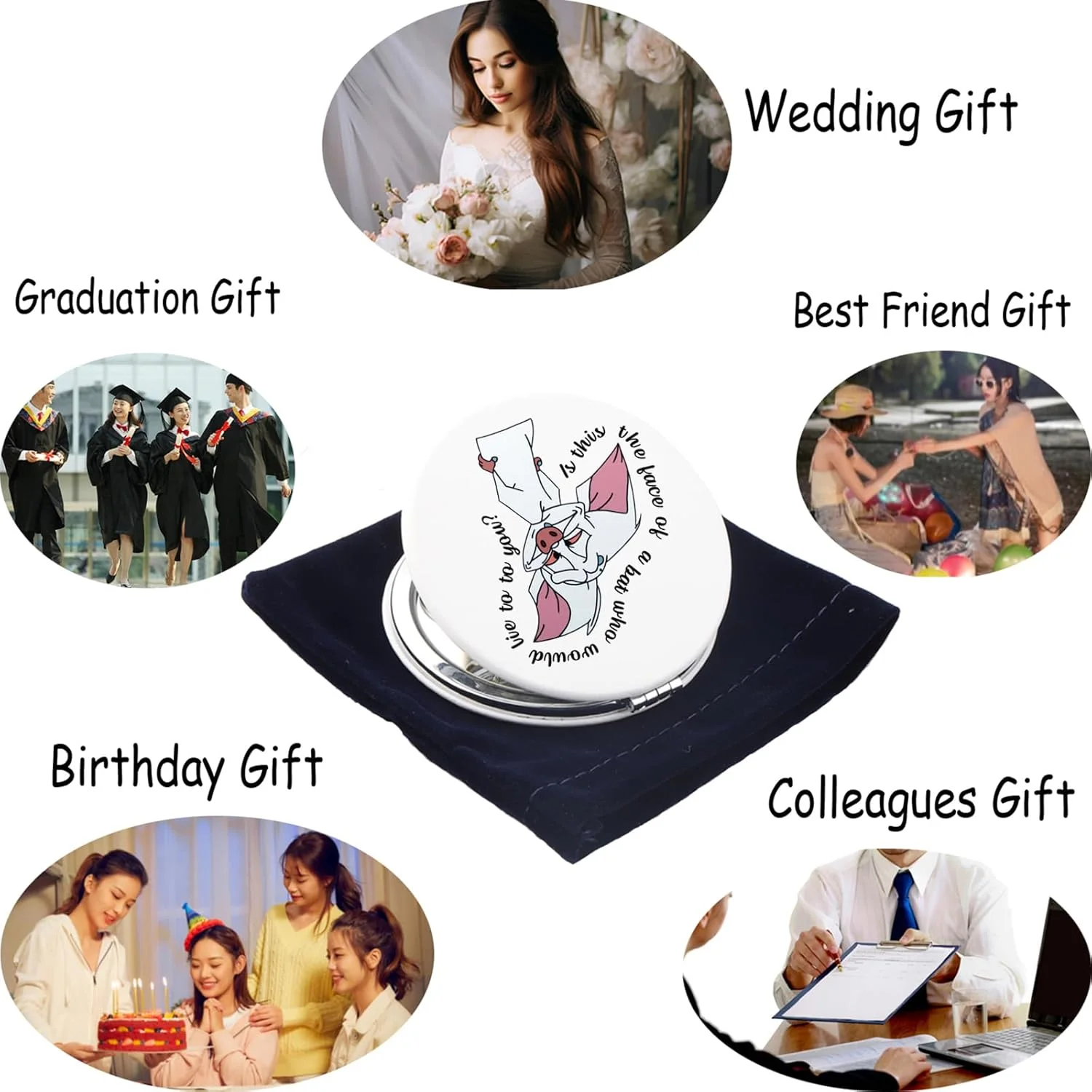 آینه جیبی الهام گرفته از فیلم کارتونی FAADBUK، هدیه ای برای دوستداران بارتوک خفاش، هدیه بارتوک برای او (آینه خفاش)