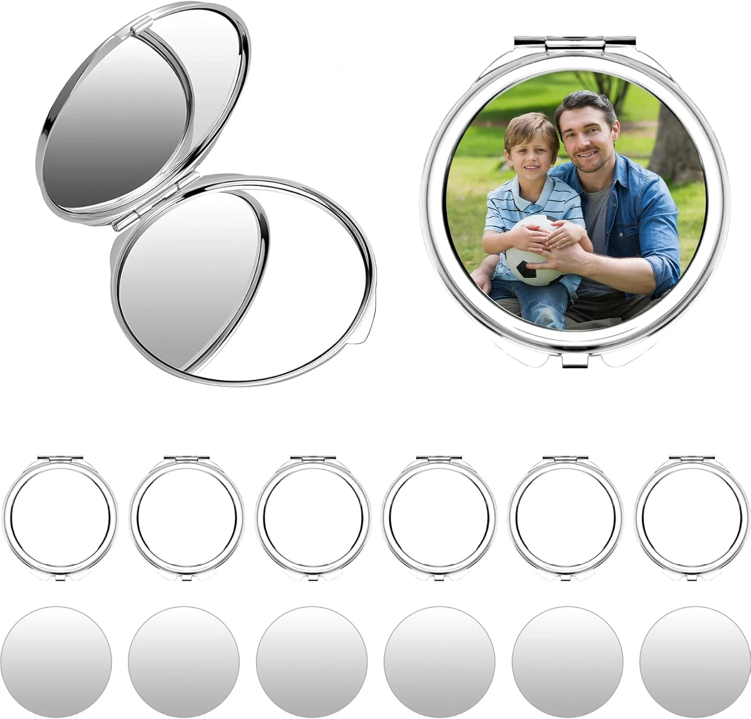 Framendino، بسته 12 عددی آینه های آرایشی تصعیدی خام، آینه های آرایشی قابل حمل تاشو گرد برای مسافرت بانوان Framendino، بسته 12 عددی آینه های آرایشی تصعیدی خام، آینه های آرایشی قابل حمل تاشو گرد برای مسافرت بانوان