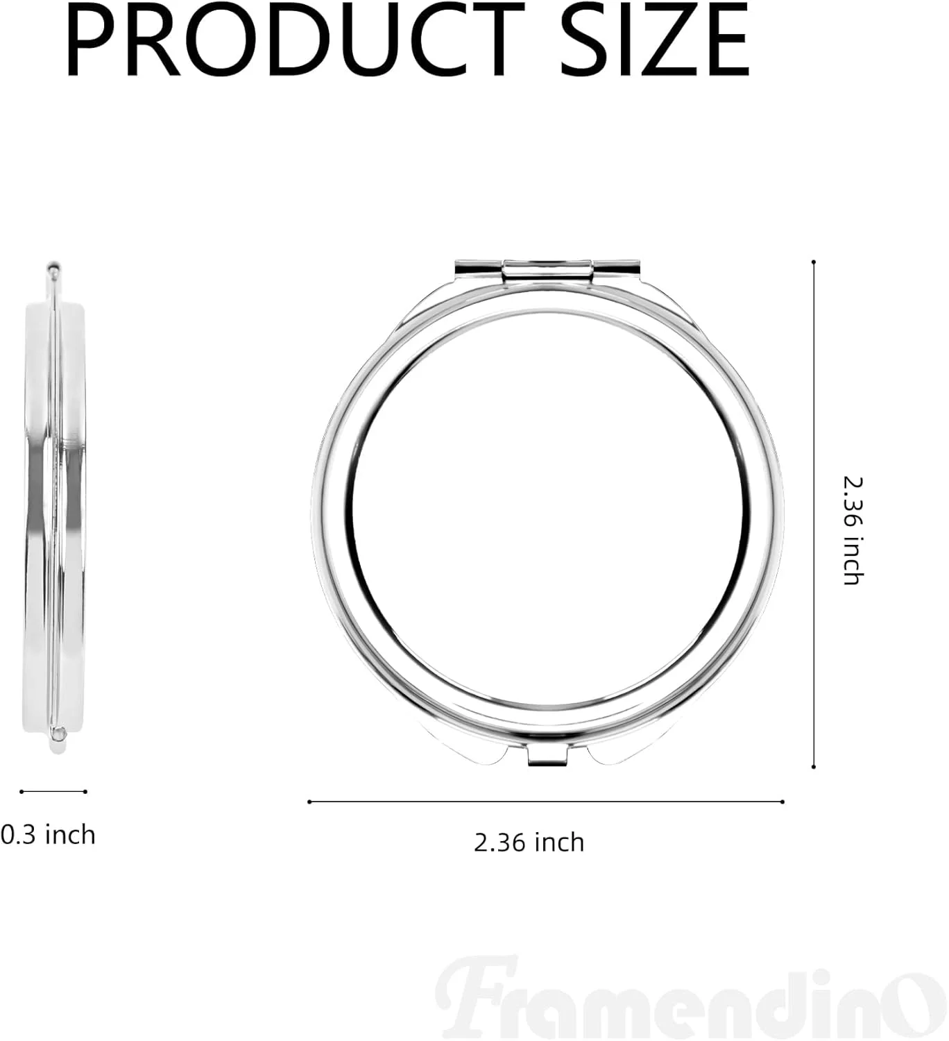 Framendino، بسته 12 عددی آینه های آرایشی تصعیدی خام، آینه های آرایشی قابل حمل تاشو گرد برای مسافرت بانوان
