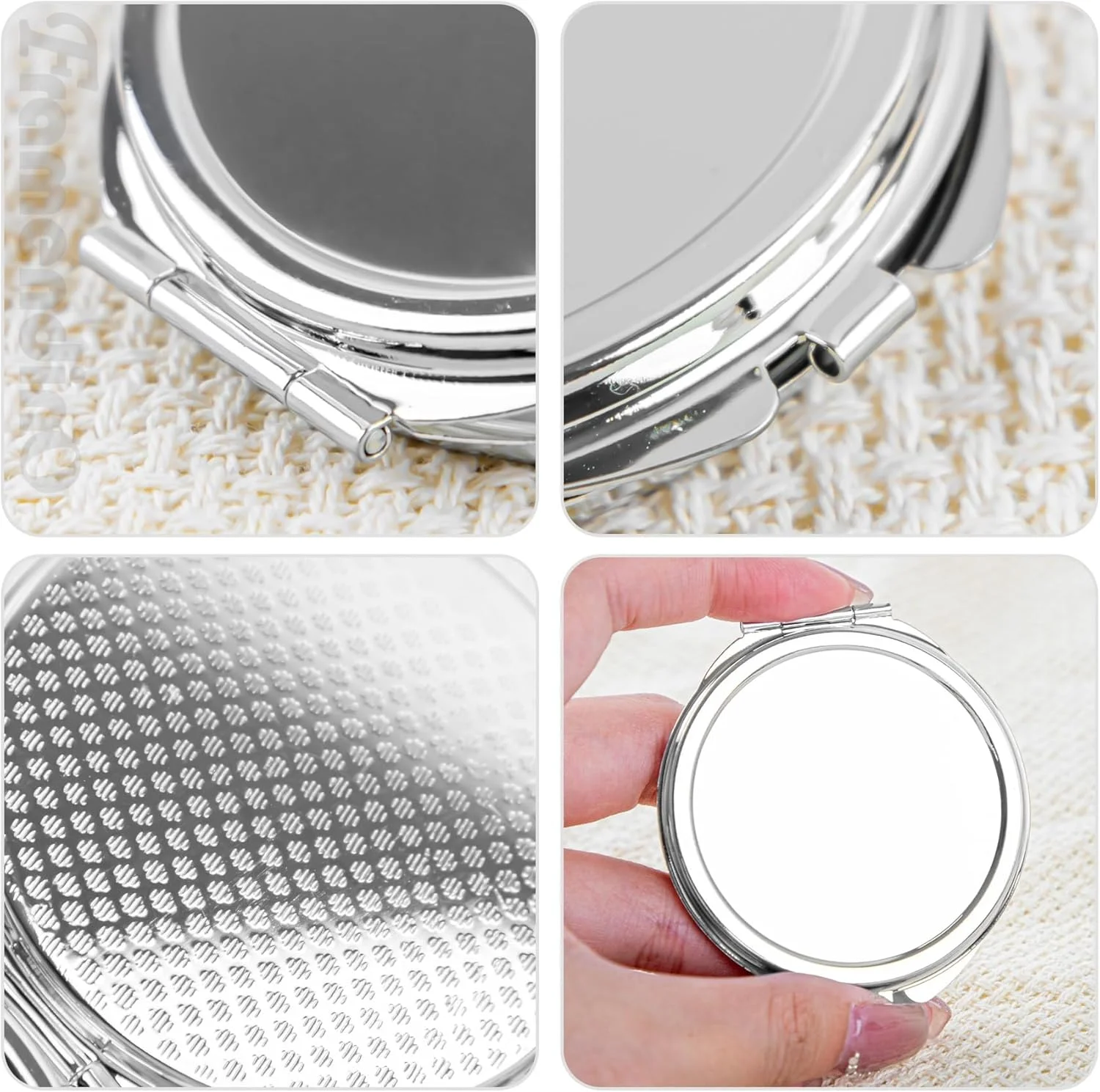 Framendino، بسته 12 عددی آینه های آرایشی تصعیدی خام، آینه های آرایشی قابل حمل تاشو گرد برای مسافرت بانوان