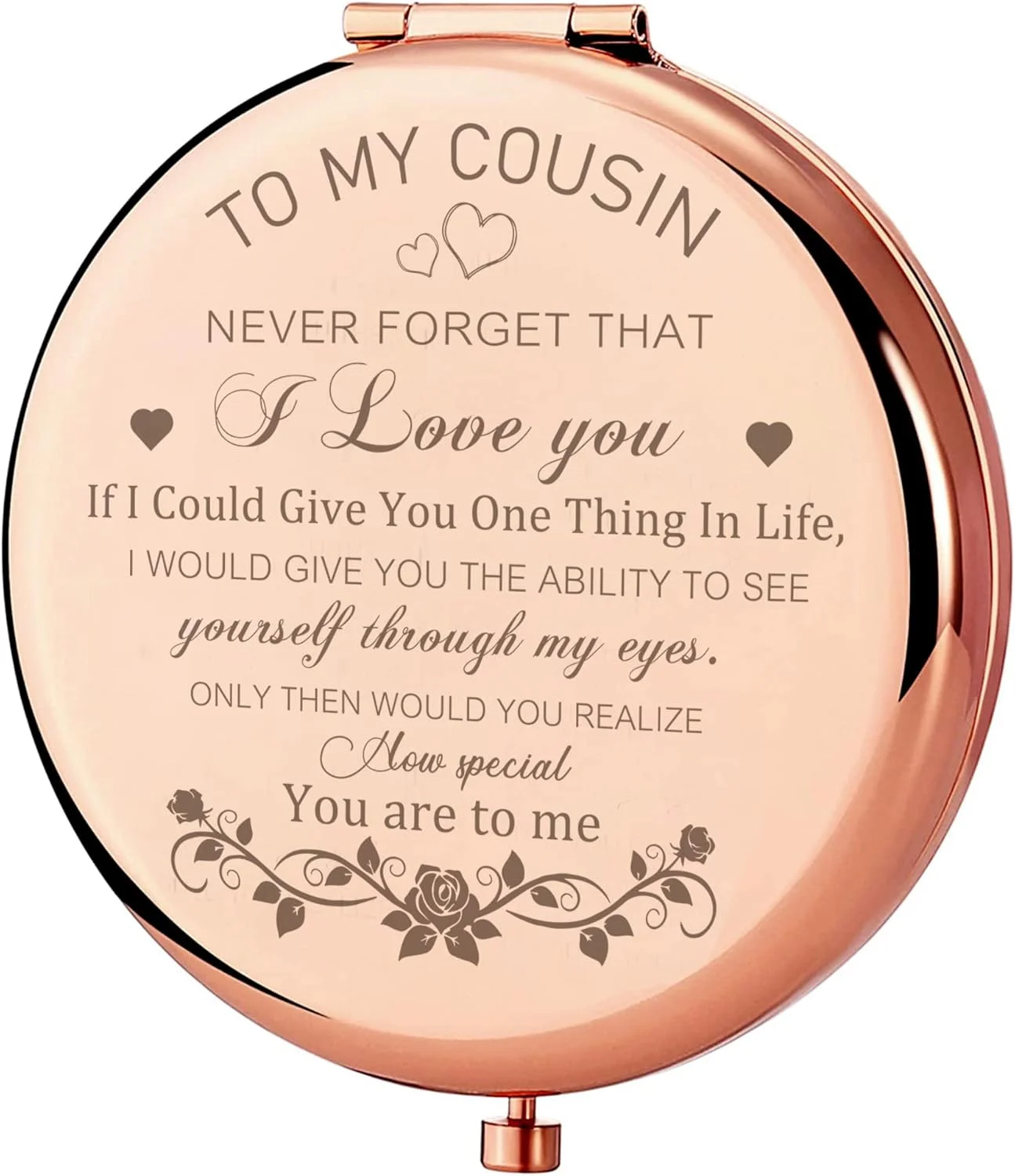 آینه جیبی رزگلد GAOLZIUY، هدیه ای عالی برای دختر عمه، دختر خاله، دختر دایی و دختر عمو، هدیه تولد، کریسمس و فارغ التحصیلی برای بهترین دختر فامیل، آینه آرایشی