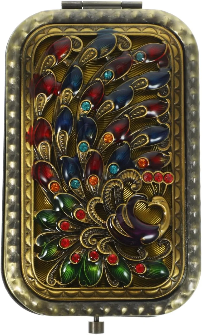 آینه آرایشی فشرده FRCOLOR، آینه آرایشی دو طرفه قدیمی، آینه جیبی تاشو عتیقه، آینه آرایشی برای کیف پول زنانه