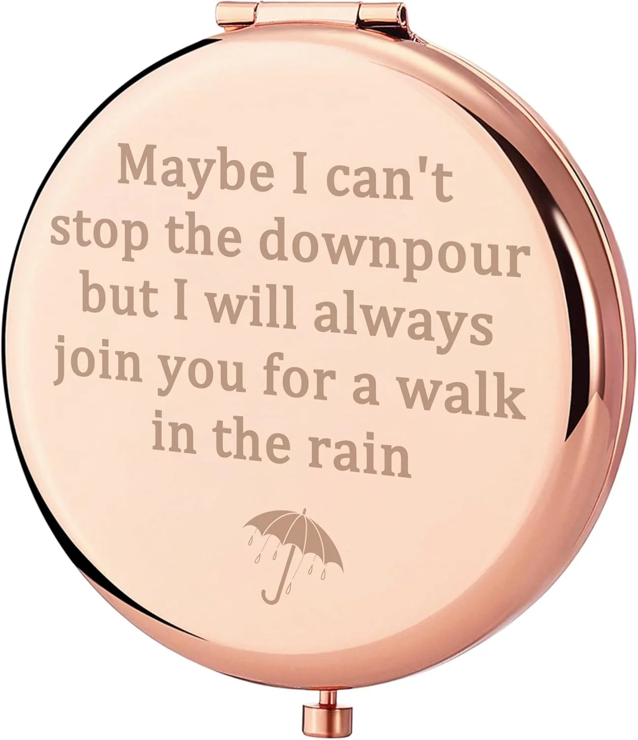 آینه جیبی رُزگلد GAOLZIUY، هدیه دوستی برای زنان، آینه آرایشی برای او، هدیه ای متفکرانه برای تشویق دوست، بهترین دوست، خواهران روحی، شاید نتوانم جلوی باران را بگیرم