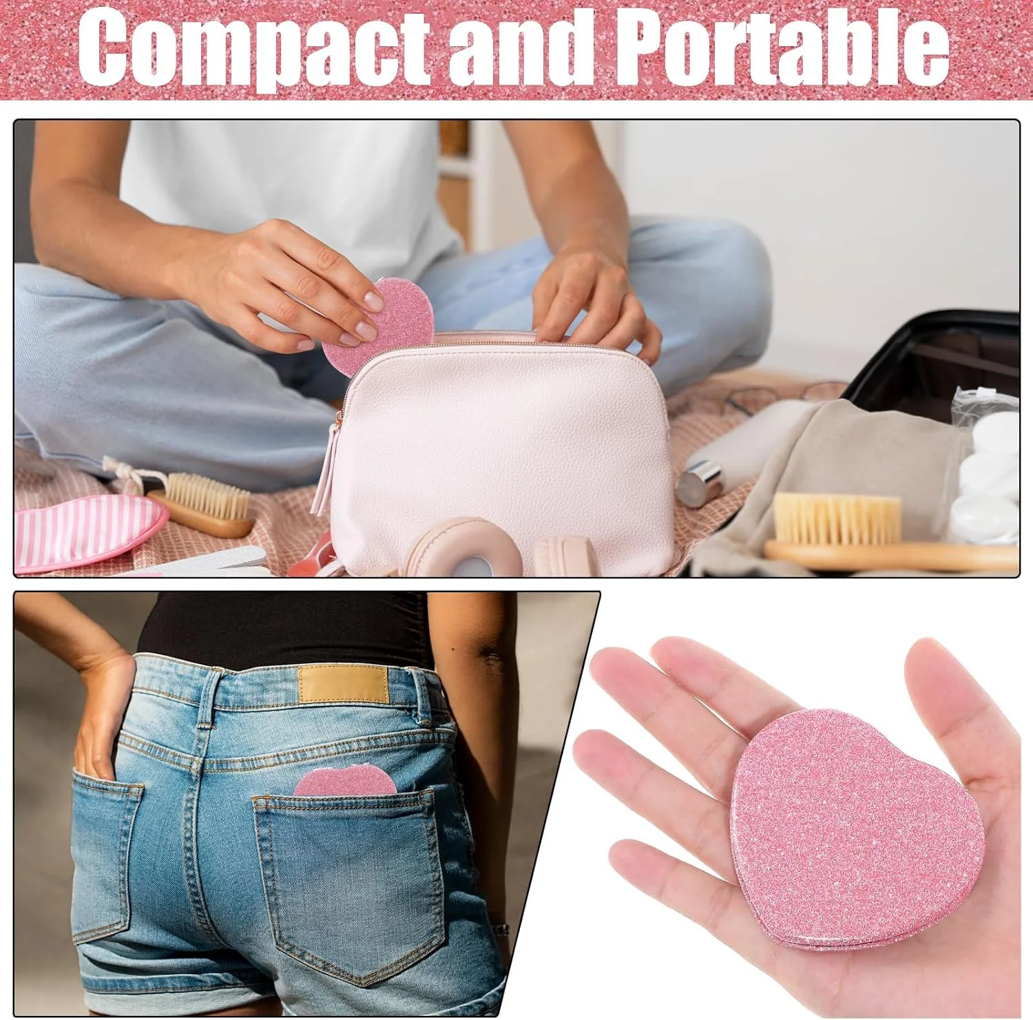 آینه جیبی فانتزی، آینه آرایشی جمع و جور طرح قلب صورتی، آینه آرایشی قابل حمل، آینه دو طرفه با بزرگنمایی 1X/2X، آینه کوچک اکلیلی برای زنان و دختران آینه جیبی فانتزی، آینه آرایشی جمع و جور طرح قلب صورتی، آینه آرایشی قابل حمل، آینه دو طرفه با بزرگنمایی 1X/2X، آینه کوچک اکلیلی برای زنان و دختران