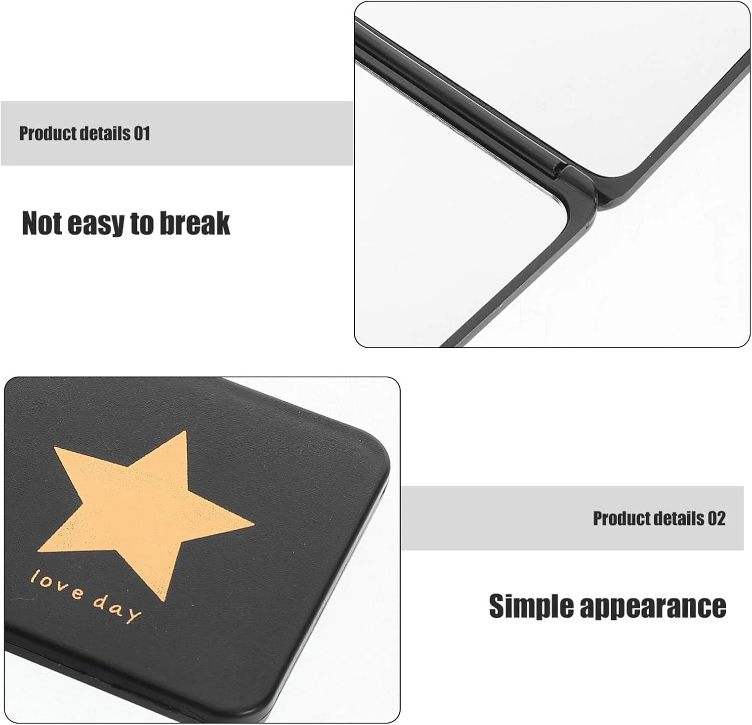 آینه آرایشی تاشو دو طرفه FRCOLOR، 2 عدد، کوچک و قابل حمل، مناسب سفر، اداره و استفاده در فضای باز