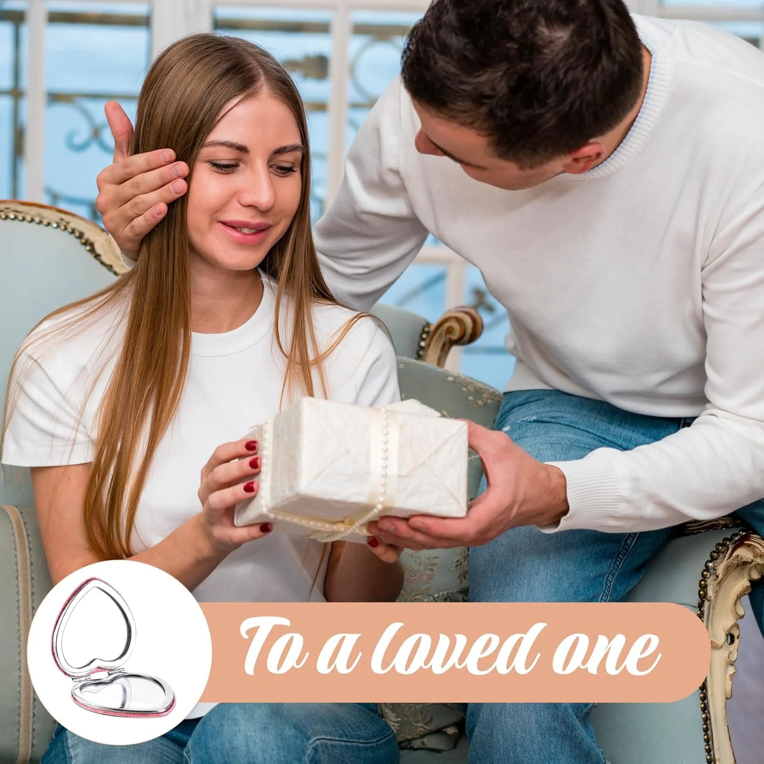 آینه جیبی فانتزی، آینه آرایشی جمع و جور طرح قلب صورتی، آینه آرایشی قابل حمل، آینه دو طرفه با بزرگنمایی 1X/2X، آینه کوچک اکلیلی برای زنان و دختران آینه جیبی فانتزی، آینه آرایشی جمع و جور طرح قلب صورتی، آینه آرایشی قابل حمل، آینه دو طرفه با بزرگنمایی 1X/2X، آینه کوچک اکلیلی برای زنان و دختران