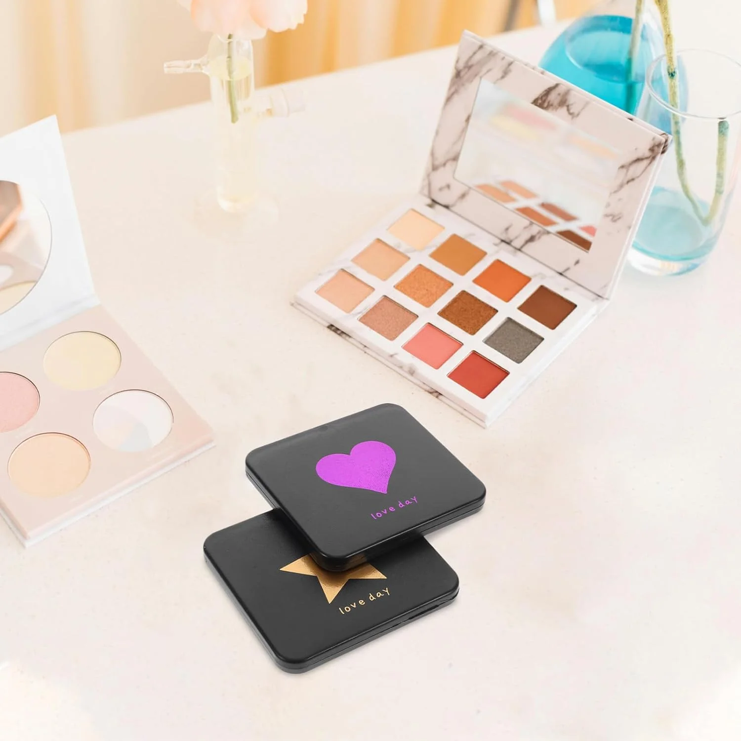 آینه آرایشی تاشو دو طرفه FRCOLOR، 2 عدد، کوچک و قابل حمل، مناسب سفر، اداره و استفاده در فضای باز