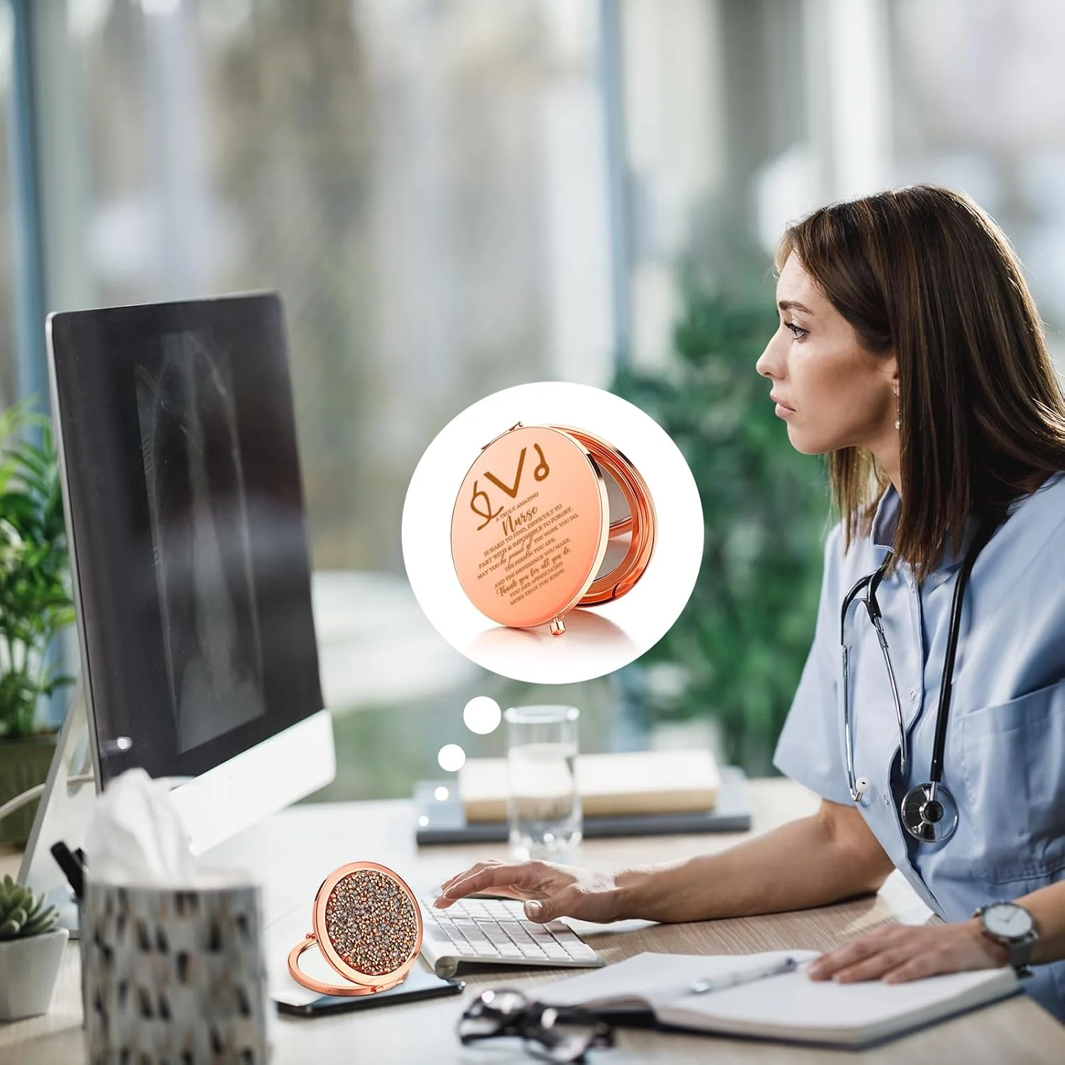 فومته 4 عدد هدیه قدردانی کریسمس برای زنان، هدیه تشکر کریسمس برای کارمند، معلم، پرستار، خواهر، دوست، هدیه تولد، آینه های آرایشی جیبی فشرده کننده رزگلد (پرستار) فومته 4 عدد هدیه قدردانی کریسمس برای زنان، هدیه تشکر کریسمس برای کارمند، معلم، پرستار، خواهر، دوست، هدیه تولد، آینه های آرایشی جیبی فشرده کننده رزگلد (پرستار)