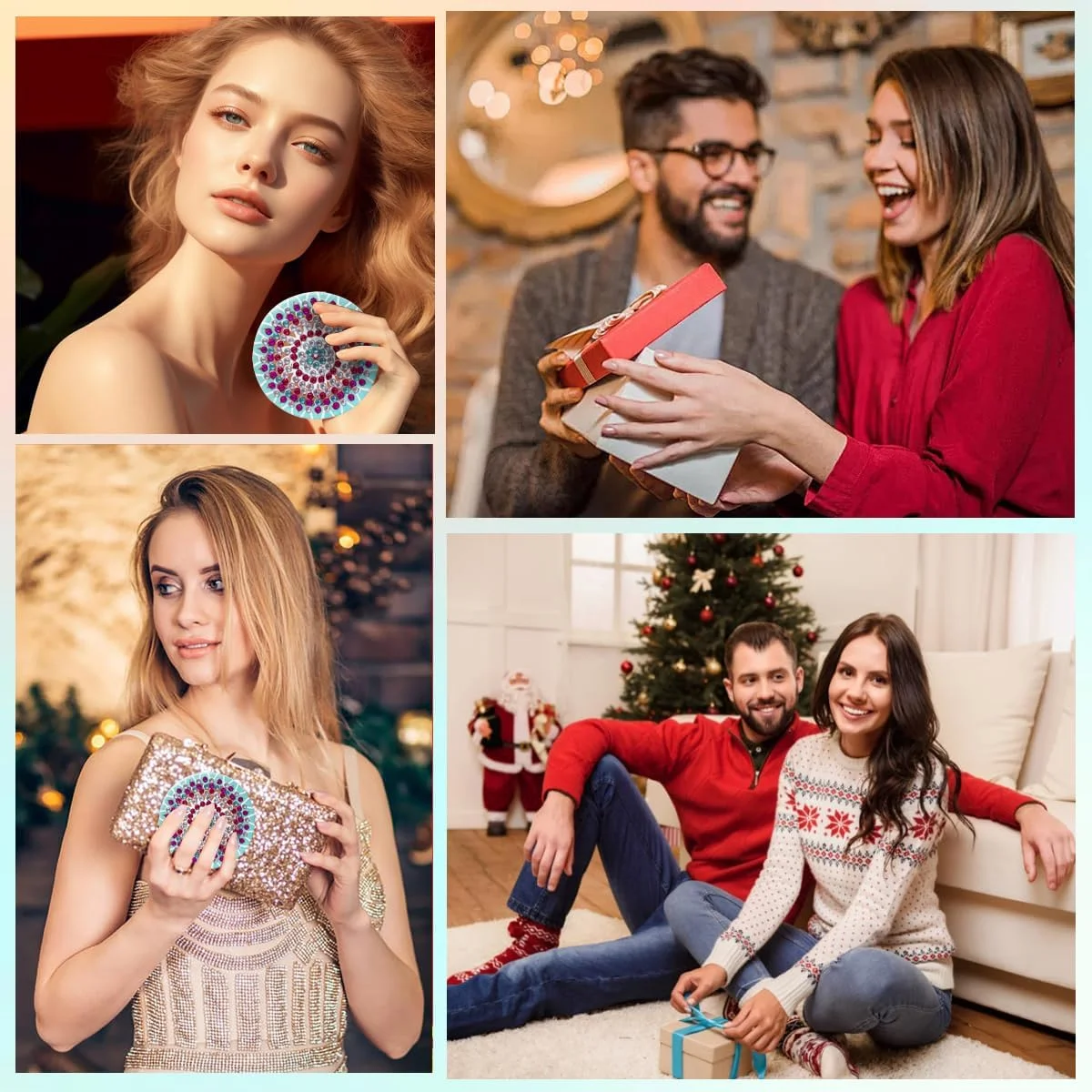 مجموعه آینه های جیبی نقاشی الماس HXYQMMY شامل 4 عدد - آینه جیبی DIY با پوشش نقاشی الماس، آینه آرایشی کوچک تاشو و قابل حمل، کیت صنایع دستی هنری الماس برای زنان و بزرگسالان (mirror116-119) مجموعه آینه های جیبی نقاشی الماس HXYQMMY شامل 4 عدد - آینه جیبی DIY با پوشش نقاشی الماس، آینه آرایشی کوچک تاشو و قابل حمل، کیت صنایع دستی هنری الماس برای زنان و بزرگسالان (mirror116-119)