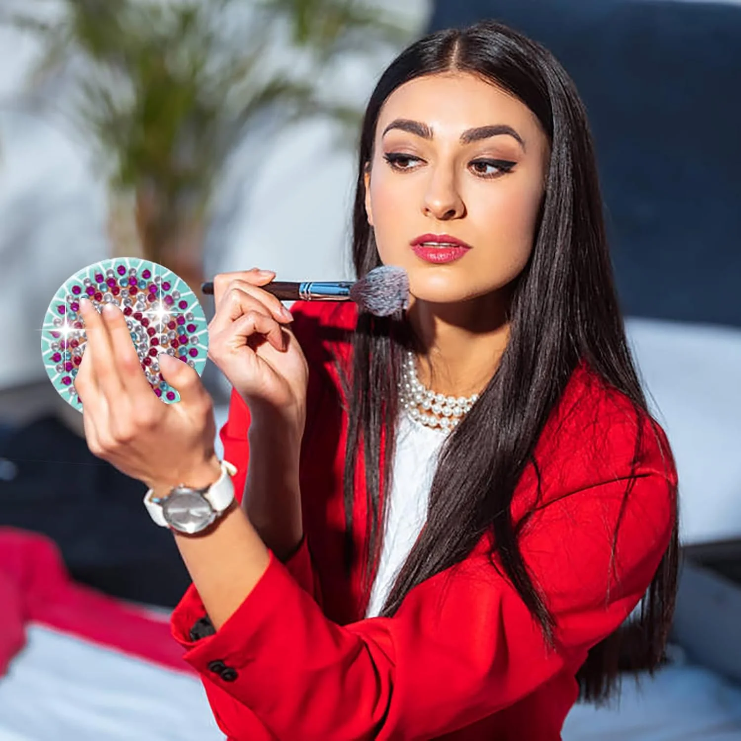 مجموعه آینه های جیبی نقاشی الماس HXYQMMY شامل 4 عدد - آینه جیبی DIY با پوشش نقاشی الماس، آینه آرایشی کوچک تاشو و قابل حمل، کیت صنایع دستی هنری الماس برای زنان و بزرگسالان (mirror116-119) مجموعه آینه های جیبی نقاشی الماس HXYQMMY شامل 4 عدد - آینه جیبی DIY با پوشش نقاشی الماس، آینه آرایشی کوچک تاشو و قابل حمل، کیت صنایع دستی هنری الماس برای زنان و بزرگسالان (mirror116-119)