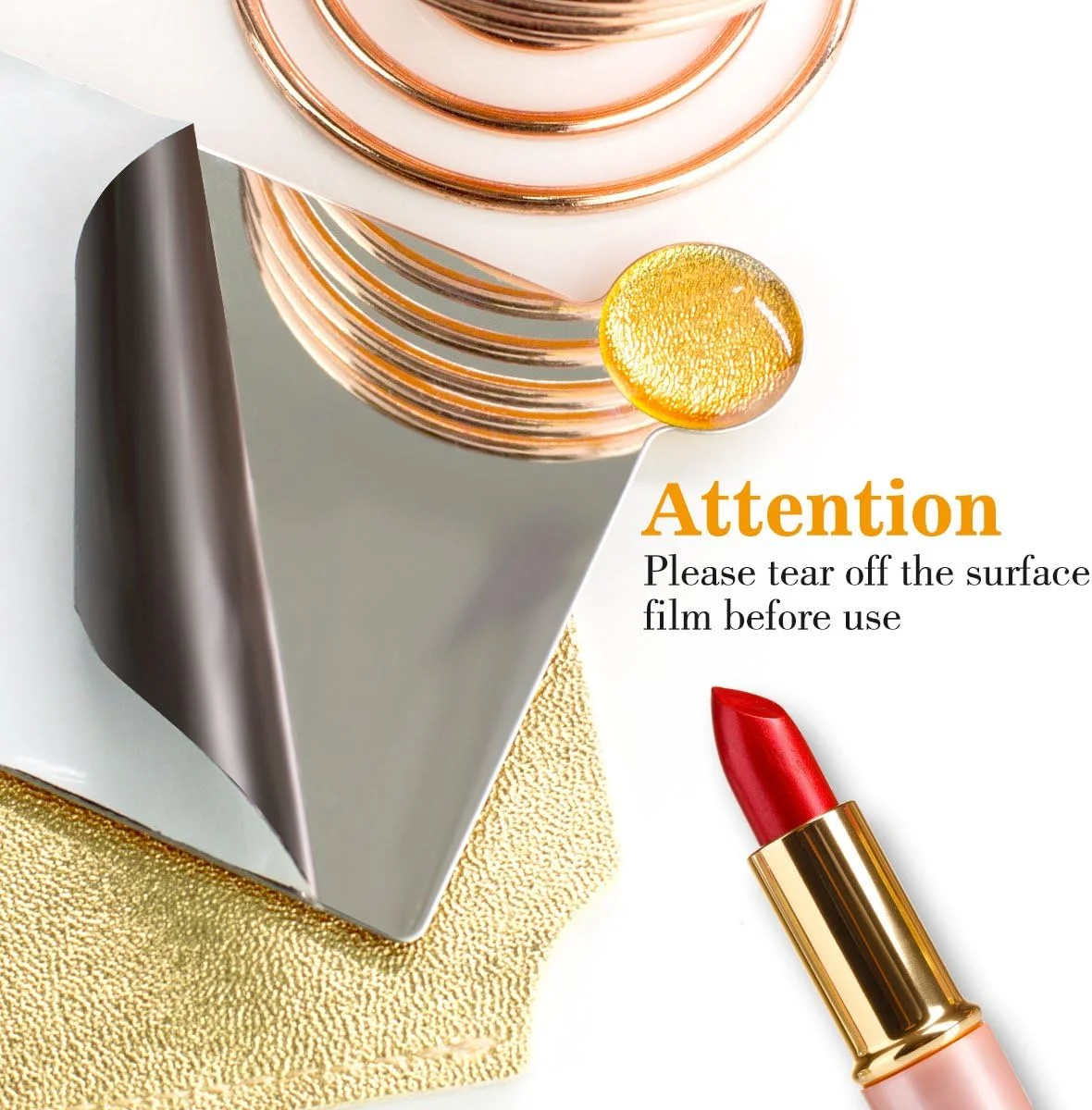 آینه آرایشی نشکن استیل ضد زنگ IBEET، آینه رومیزی کوچک برای کیف دستی، آینه جیبی مستطیلی لوازم آرایشی، آینه کوچک کیف پول برای آرایش