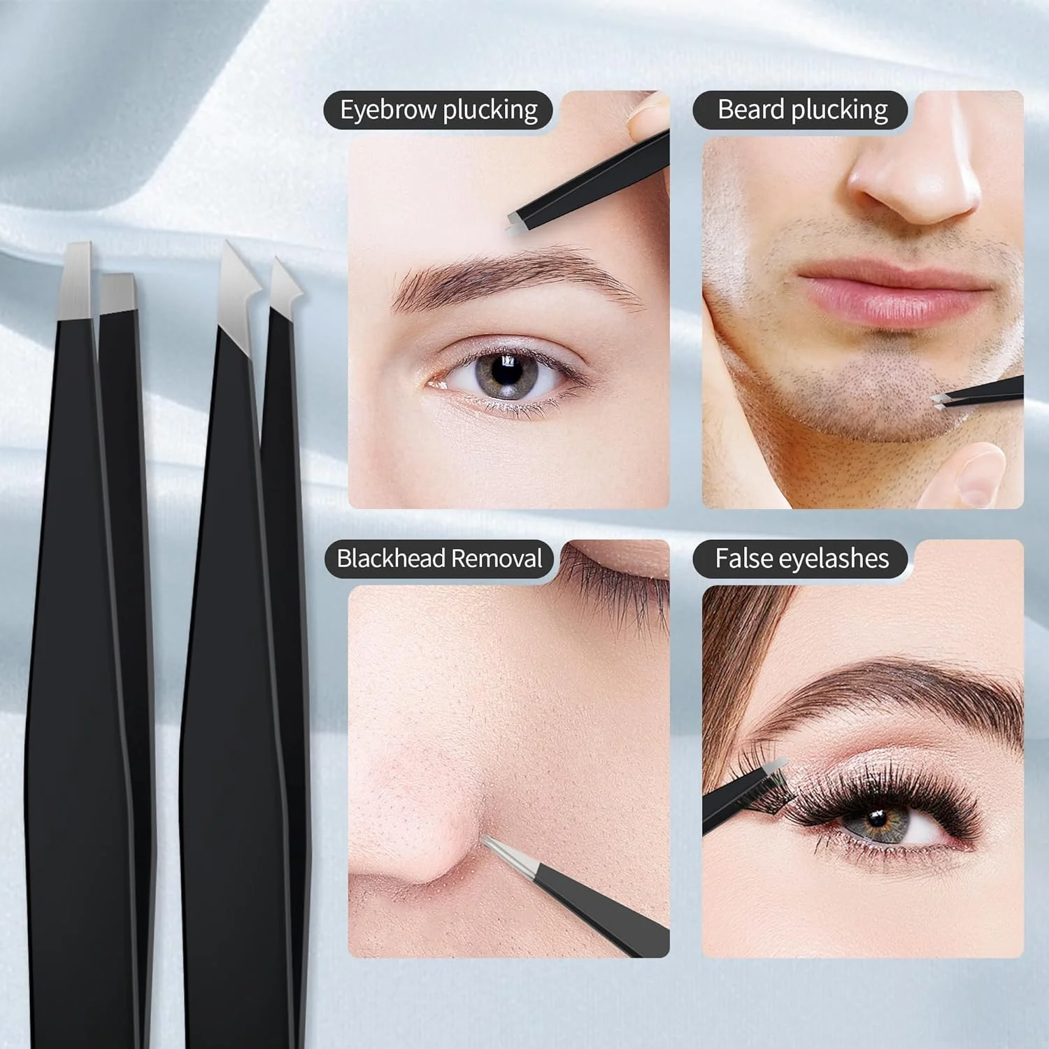 آینه بزرگنمایی 40X MIYADIVA، آینه مسافرتی جمع و جور با مکنده، موچین، 3.5 اینچ، مشکی