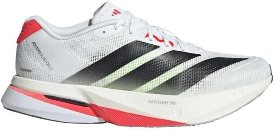 کفش دویدن زنانه آدیداس Adizero Boston 13، سفید/مشکی/قرمز، سایز 39 1/3 اروپا