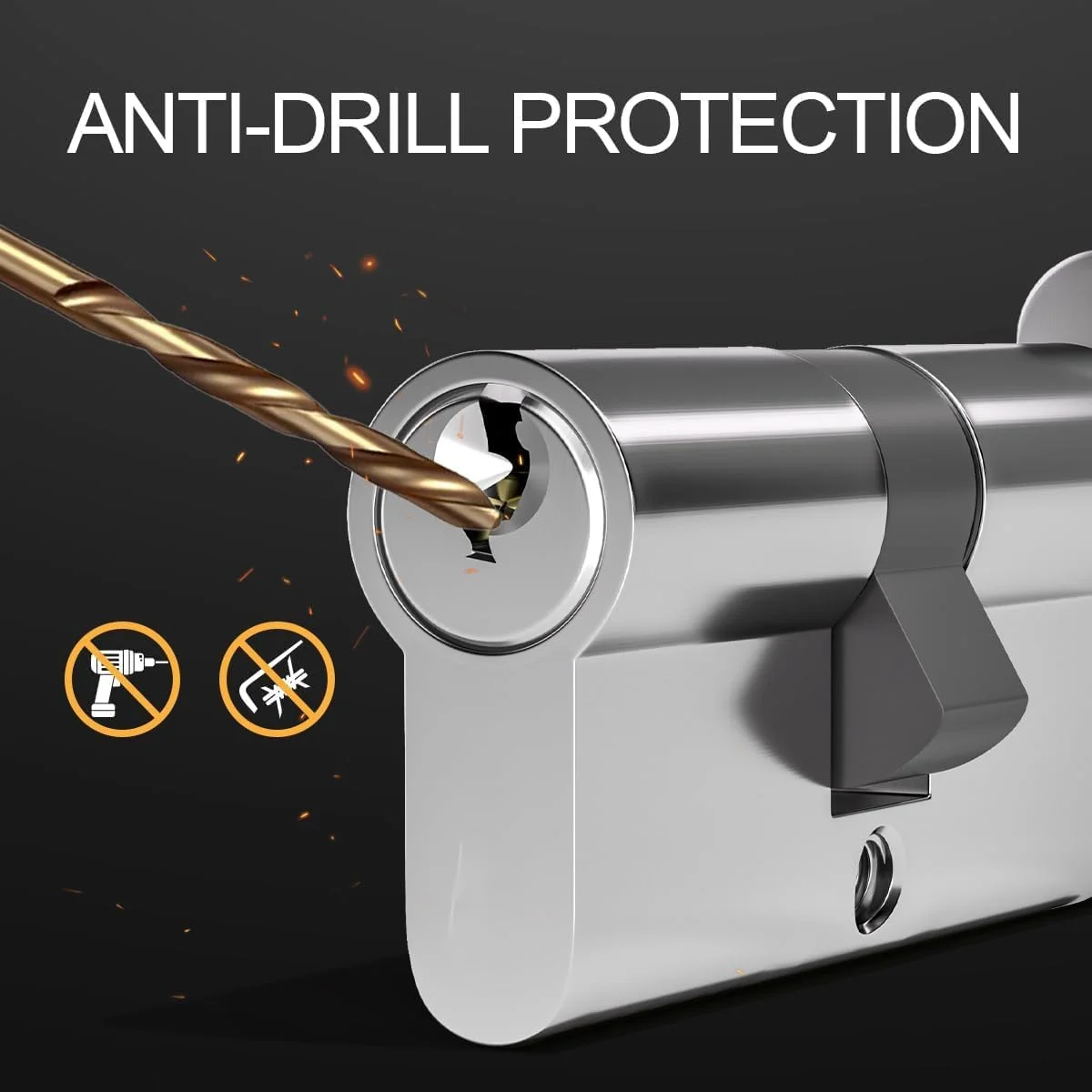 قفل شست چرخشی NALACAL 35/35 با امنیت بالا و ضد سرقت، برای درهای چوبی، UPVC و کامپوزیت، استوانه درب نقره ای فلزی آلیاژ روی شامل 3 کلید قفل شست چرخشی NALACAL 35/35 با امنیت بالا و ضد سرقت، برای درهای چوبی، UPVC و کامپوزیت، استوانه درب نقره ای فلزی آلیاژ روی شامل 3 کلید