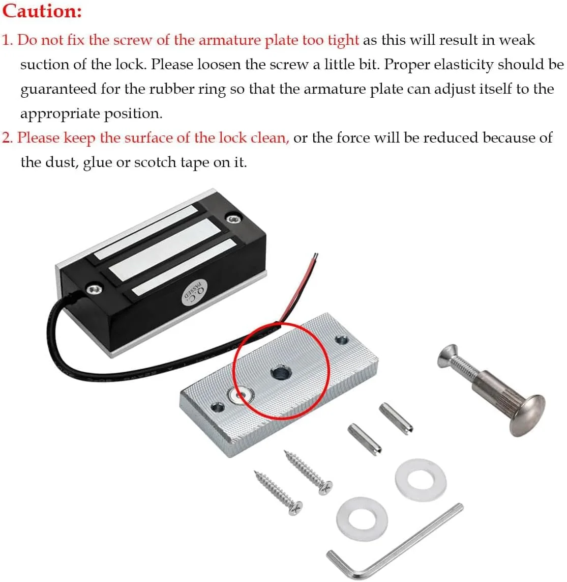 قفل مغناطیسی الکتریکی NALACAL، قفل مغناطیسی الکتریکی با نیروی نگهداری 60 کیلوگرم/130 پوند، سیستم کنترل دسترسی درب خروجی، حالت ایمن NC 12 ولت برای سیستم کنترل دسترسی تک درب