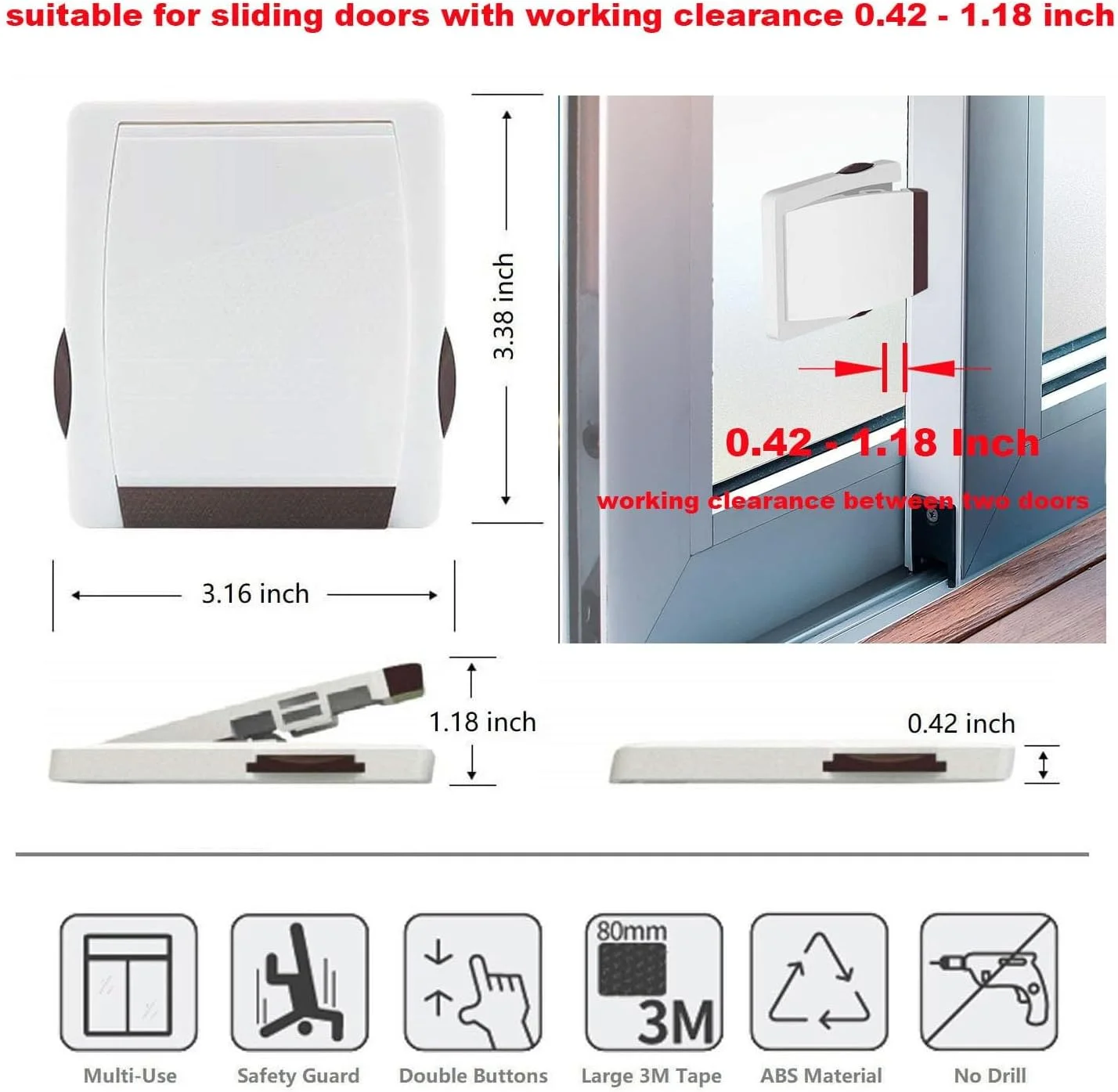 قفل ایمنی کودک NALACAL برای درب های شیشه ای کشویی: قفل های کشویی ایمنی کودک 4 عددی برای پنجره، بدون نیاز به ابزار حفاری - قهوه ای قفل ایمنی کودک NALACAL برای درب های شیشه ای کشویی: قفل های کشویی ایمنی کودک 4 عددی برای پنجره، بدون نیاز به ابزار حفاری - قهوه ای