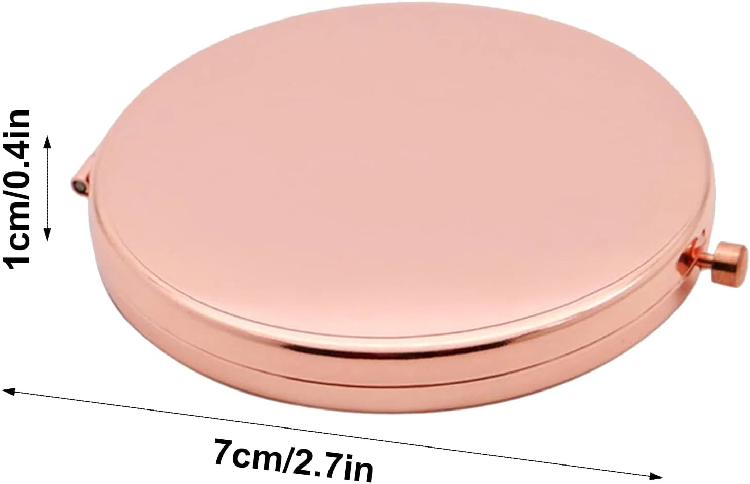 آینه دستی قابل حمل ناپسی، آینه تاشو جمع و جور، آینه آرایشی دو طرفه مسافرتی 7 سانتی متر، آینه جیبی روشن برای مسافرت و آرایش (رزگلد)