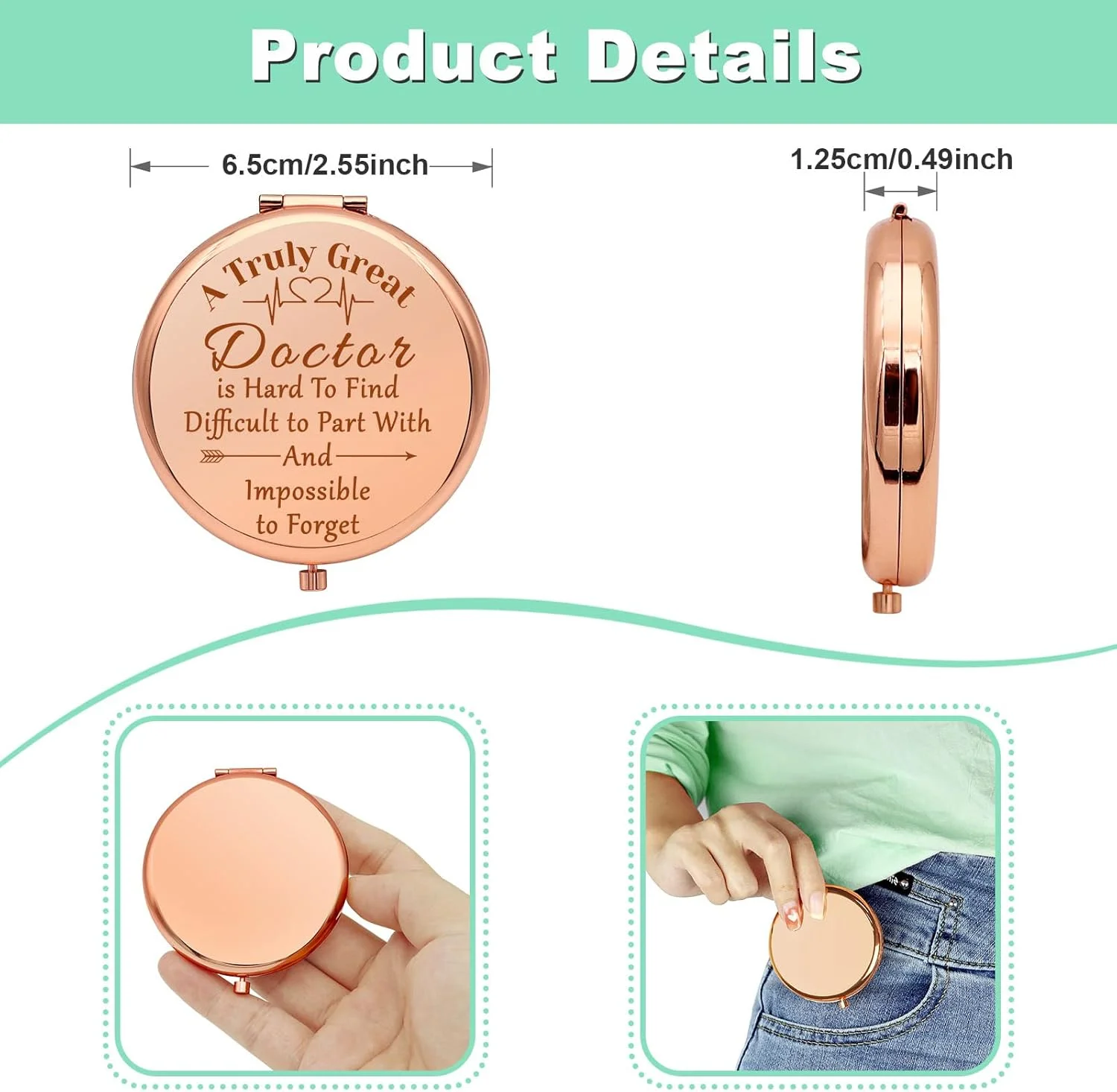 آینه آرایشی جیبی Mwphuy، هدیه برای پزشکان زن، هدیه قدردانی از پزشک، هدیه تولد پزشک، هدیه تشکر از پزشک، آینه آرایشی جمع و جور برای او، هدیه فارغ التحصیلی، هدیه بازنشستگی آینه آرایشی جیبی Mwphuy، هدیه برای پزشکان زن، هدیه قدردانی از پزشک، هدیه تولد پزشک، هدیه تشکر از پزشک، آینه آرایشی جمع و جور برای او، هدیه فارغ التحصیلی، هدیه بازنشستگی