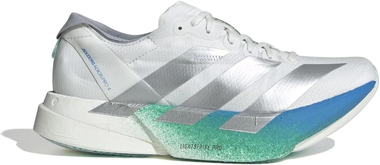 کفش دویدن آدیداس Adizero Adios Pro 4 زنانه سفید/نقره ای سایز 6.5 انگلستان