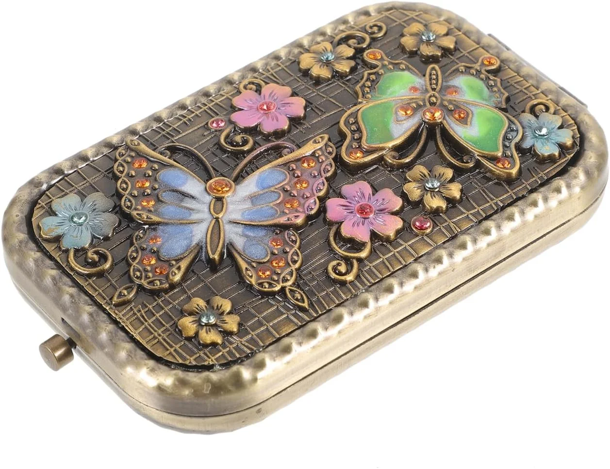 آینه قابل حمل minkissy، یک عدد آینه زنانه هدیه مادر و کودک لوازم آرایشی فلزی آینه آرایشی