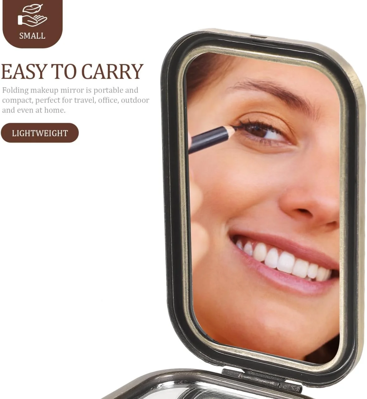 آینه قابل حمل minkissy، یک عدد آینه زنانه هدیه مادر و کودک لوازم آرایشی فلزی آینه آرایشی آینه قابل حمل minkissy، یک عدد آینه زنانه هدیه مادر و کودک لوازم آرایشی فلزی آینه آرایشی