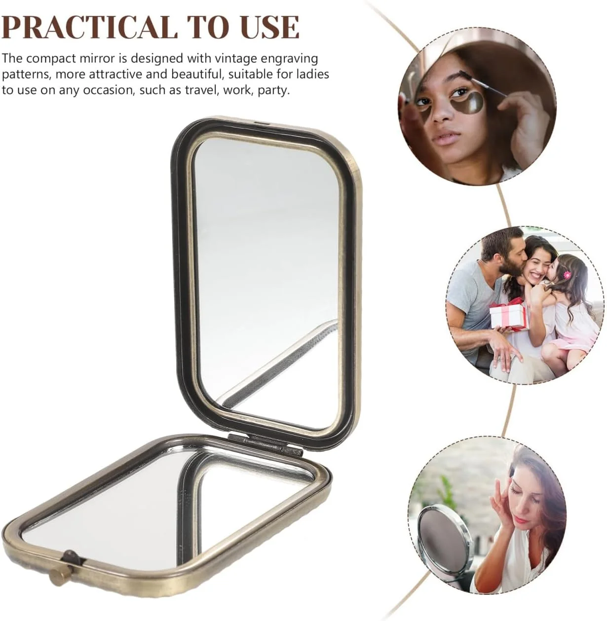 آینه قابل حمل minkissy، یک عدد آینه زنانه هدیه مادر و کودک لوازم آرایشی فلزی آینه آرایشی آینه قابل حمل minkissy، یک عدد آینه زنانه هدیه مادر و کودک لوازم آرایشی فلزی آینه آرایشی