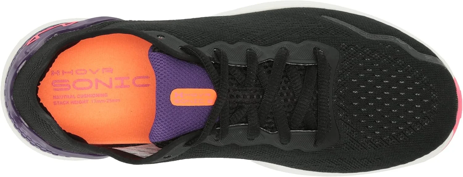 کفش ورزشی زنانه آندر آرمور مدل HOVR Sonic 6، مشکی/بنفش کهکشانی/صورتی شوک، سایز 5.5 کفش ورزشی زنانه آندر آرمور مدل HOVR Sonic 6، مشکی/بنفش کهکشانی/صورتی شوک، سایز 5.5