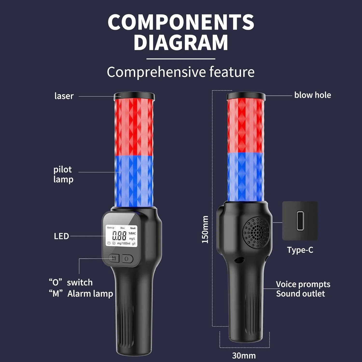تست الکل نالاکال، دستگاه تنفسی شخصی قابل حمل بدون تماس، دستگاه تنفسی با دقت حرفه ای با صفحه نمایش LCD برای رانندگی تست الکل نالاکال، دستگاه تنفسی شخصی قابل حمل بدون تماس، دستگاه تنفسی با دقت حرفه ای با صفحه نمایش LCD برای رانندگی