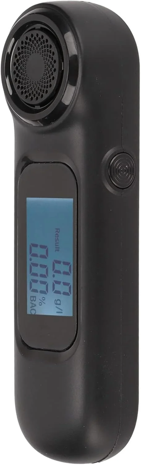 دستگاه تست الکل تنفسی قابل شارژ USB نالاکال، تستر الکل غیر تماسی قابل حمل با دقت بالا با صفحه نمایش LCD دیجیتال، ردیاب الکل تنفسی جمع و جور برای رانندگی ایمن، مشکی