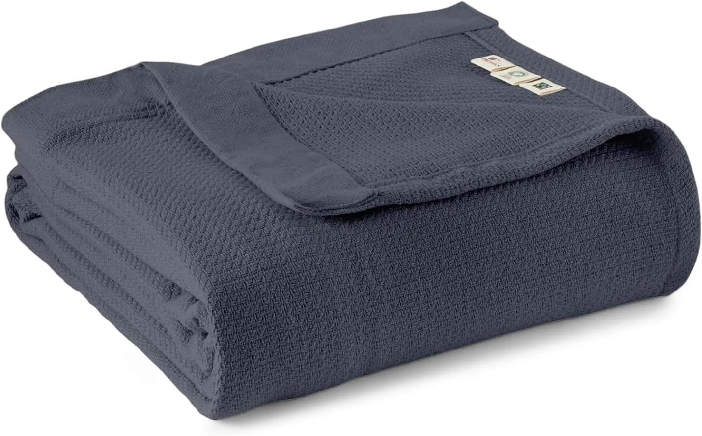 پتوی 100% پنبه ارگانیک - پتوی بافتنی تکی پنبه ارگانیک دارای گواهینامه GOTS و Fairtrade برای تخت، نرم، گرم و تنفس پذیر - عالی به عنوان روتختی یا رو انداز (مینرال، یک نفره)