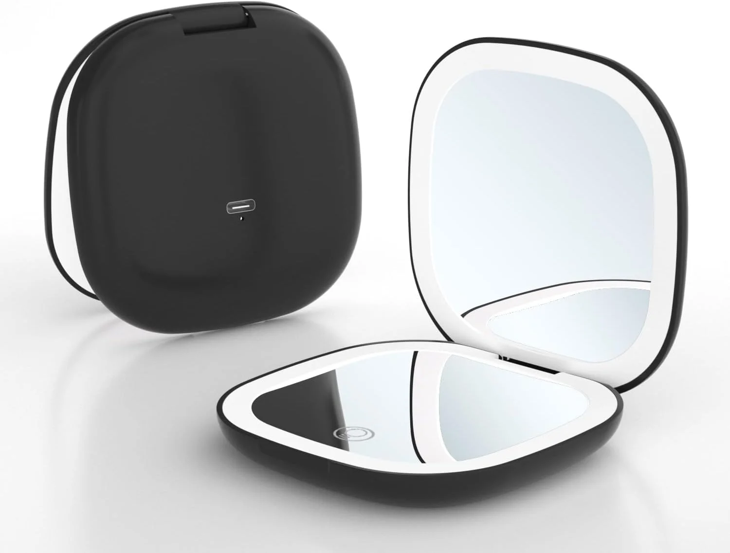 آینه آرایشی مسافرتی Meichoon، آینه دستی جیبی قابل حمل، آینه فشرده LED با بزرگنمایی 1X/5X دو طرفه، 3 رنگ قابل تنظیم، USB قابل شارژ UK16 مشکی آینه آرایشی مسافرتی Meichoon، آینه دستی جیبی قابل حمل، آینه فشرده LED با بزرگنمایی 1X/5X دو طرفه، 3 رنگ قابل تنظیم، USB قابل شارژ UK16 مشکی