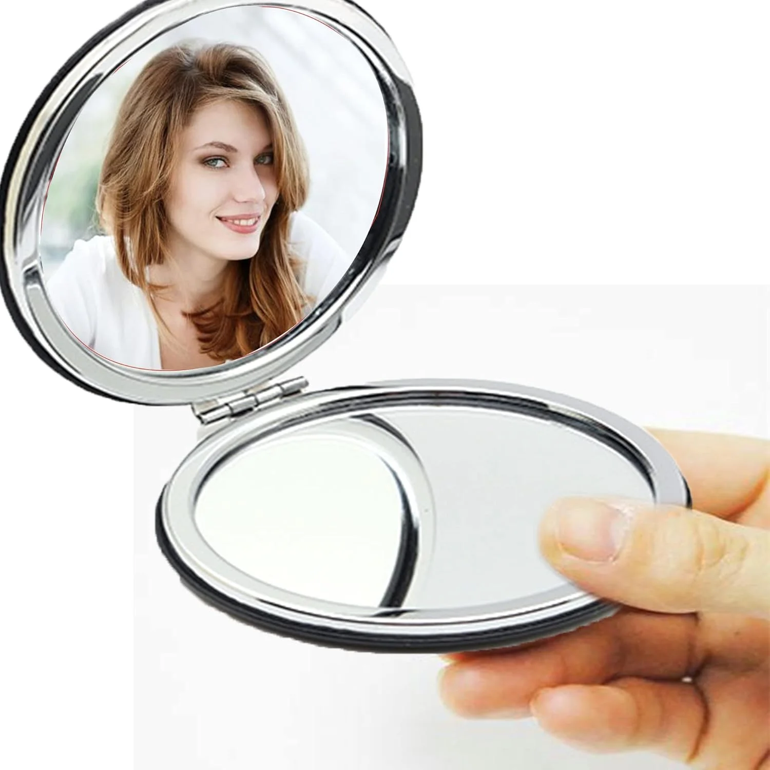 آینه آرایشی MEKEET، آینه جمع و جور، آینه کوچک گرد جیبی، آینه دو طرفه، آینه آرایشی مسافرتی، آینه تاشو قابل حمل برای مسافرت، هدیه تولد