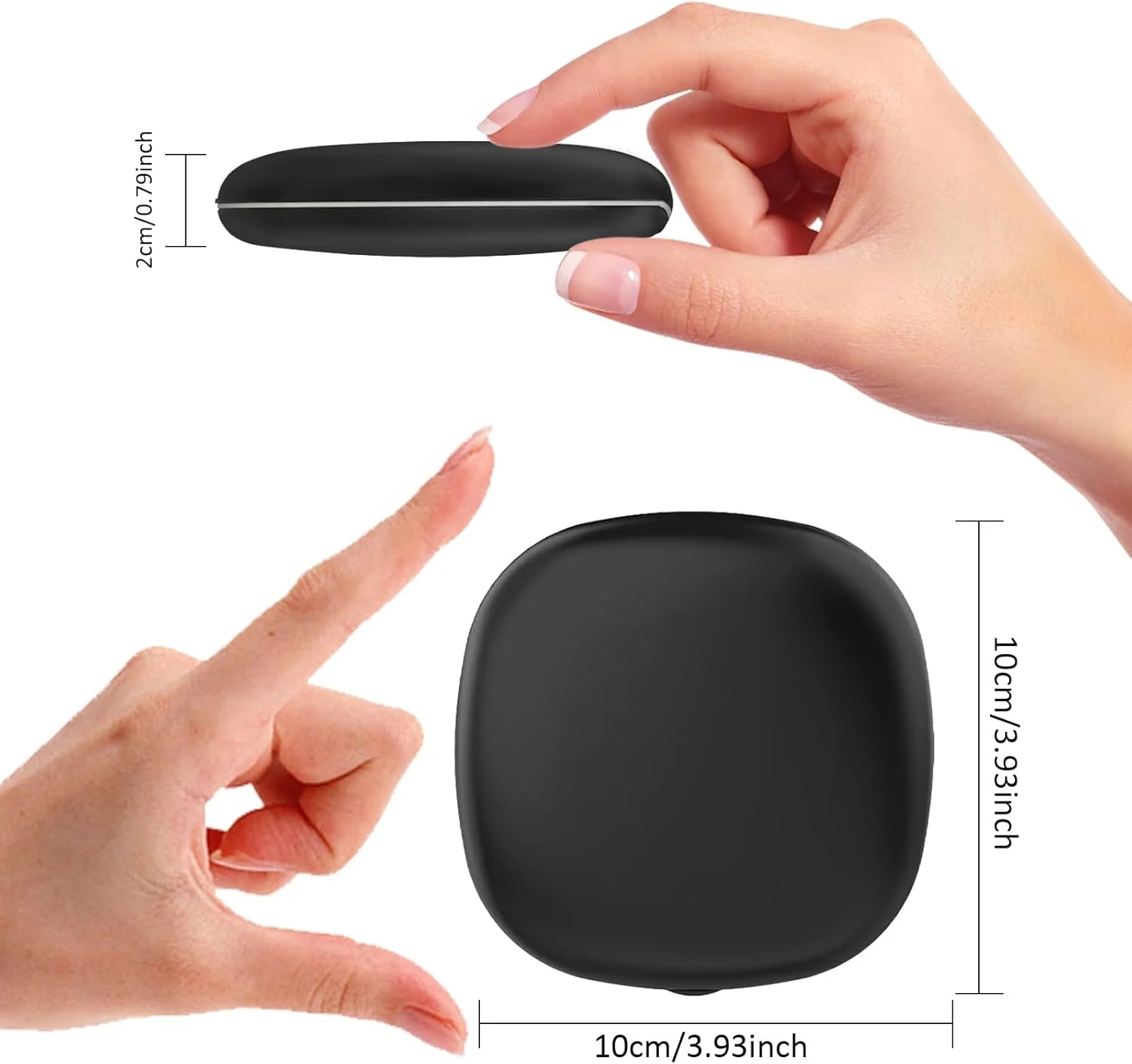 آینه آرایشی قابل حمل Micacorn با نور LED، بزرگنمایی 1 و 10 برابر، آینه تاشو شارژی USB با صفحه لمسی و 3 رنگ نور قابل تنظیم، مناسب کیف دستی