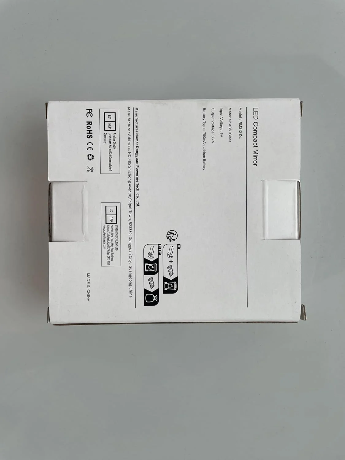 آینه آرایشی قابل حمل Micacorn با نور LED، بزرگنمایی 1 و 10 برابر، آینه تاشو شارژی USB با صفحه لمسی و 3 رنگ نور قابل تنظیم، مناسب کیف دستی