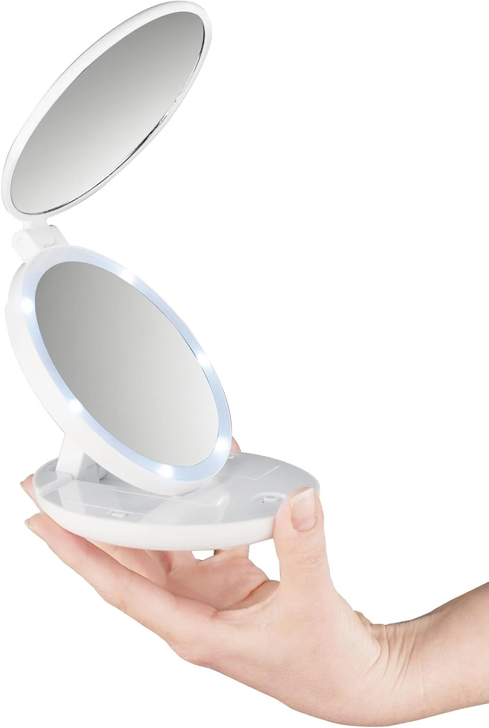 آینه جیبی MACOM Sensation 218. آینه آرایشی کوچک دو طرفه و مسافرتی روشن، قطر 11.5 سانتی متر آینه جیبی MACOM Sensation 218. آینه آرایشی کوچک دو طرفه و مسافرتی روشن، قطر 11.5 سانتی متر