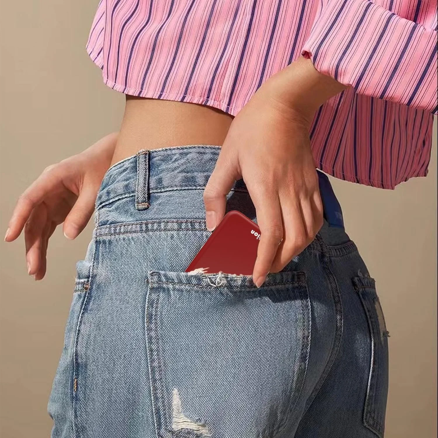 آینه جیبی شارژی Kintion، آینه آرایشی دو طرفه با بزرگنمایی 1X/3X، دارای 3 رنگ نور، کم نور شونده، آینه کیف پول کوچک قابل حمل، آینه مسافرتی روشن برای هدیه زنان، قرمز شرابی