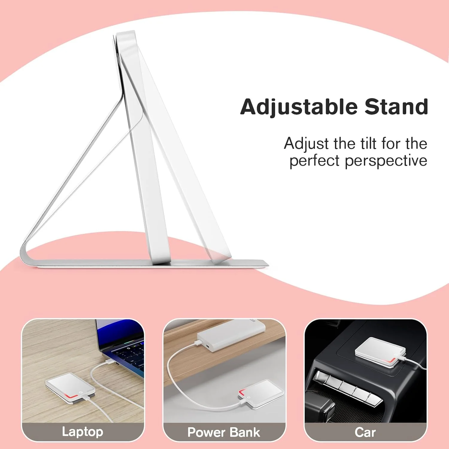 آینه مسافرتی کینتیون با نور، آینه جیبی LED تاشو قابل حمل، آینه آرایشی جمع و جور قابل شارژ، 3 حالت رنگی، کم نور شونده، چرم PU، آینه کوچک جمع و جور به عنوان هدیه برای زنان، سفید